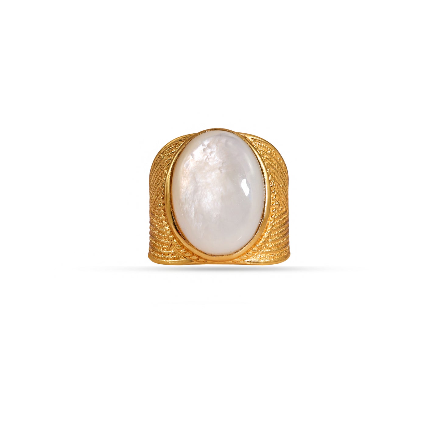 Pearl Crown Men's 92.5 Sterling Silver Ring Gold