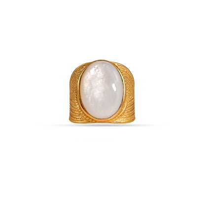 Pearl Crown Men's 92.5 Sterling Silver Ring Gold