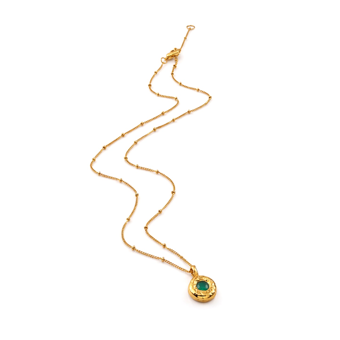 Green Onyx Medallion Charm Necklace