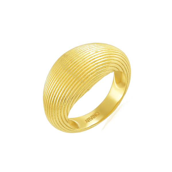 Striated Bold Ring (Water Resistance Premium Plating)