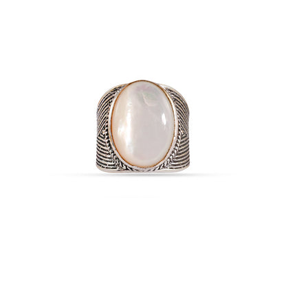 Pearl Crown Men's 92.5 Sterling Silver Ring