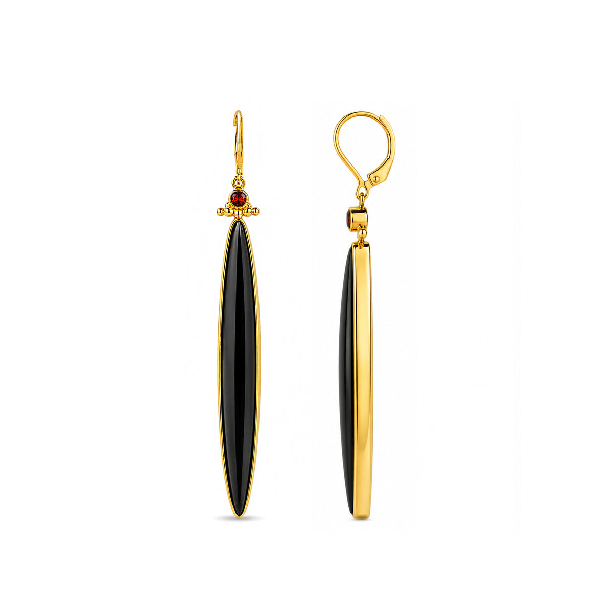 Obsidian Spear Earrings