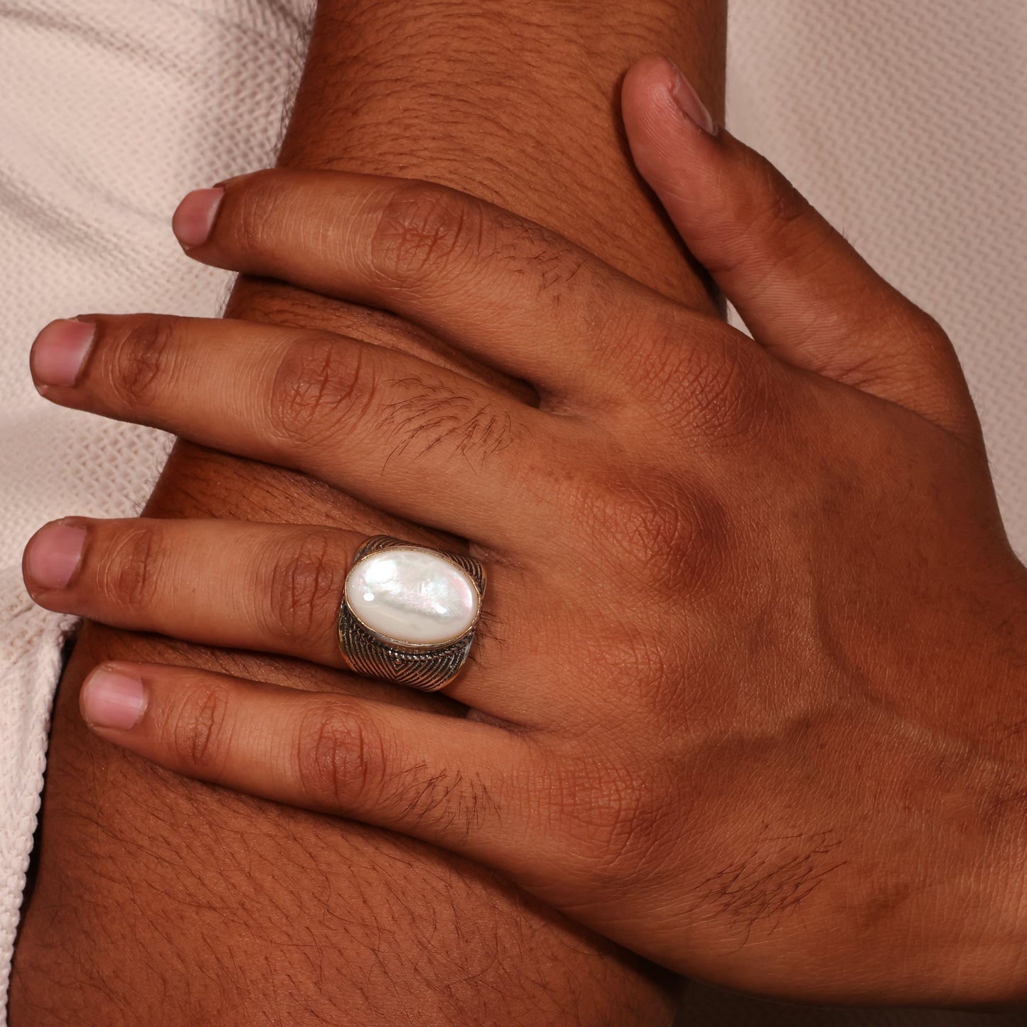 Pearl Crown Men's 92.5 Sterling Silver Ring