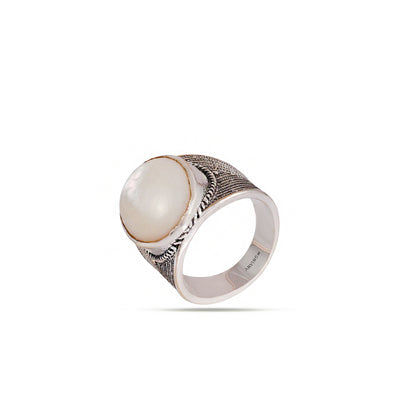 Pearl Crown Men's 92.5 Sterling Silver Ring