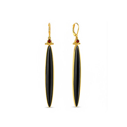 Obsidian Spear Earrings