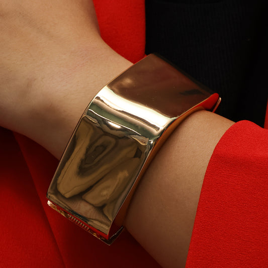 Gold Wave Openable Cuff Bangle