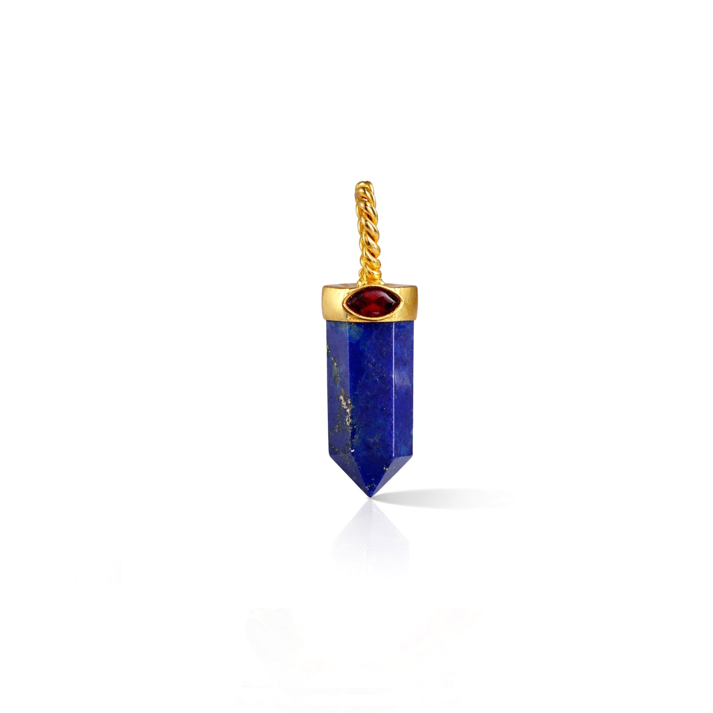 Lapis and garnet Dagger 92.5 Sterling Silver Charm