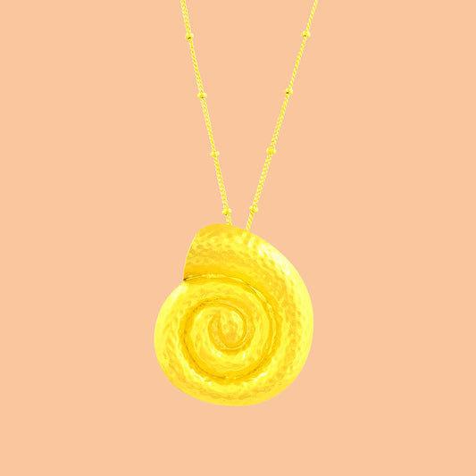 Textured Coral Shell Pendant