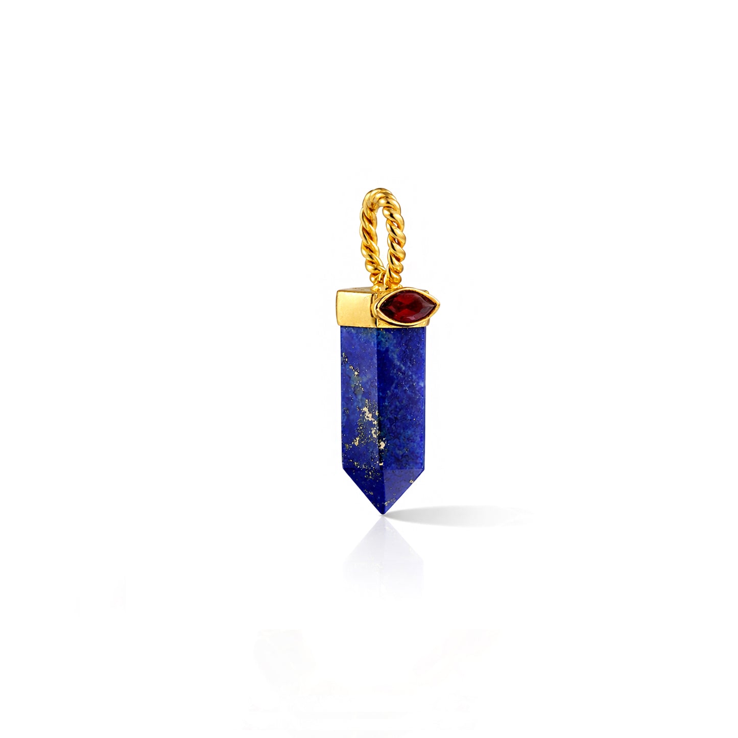 Lapis and garnet Dagger 92.5 Sterling Silver Charm
