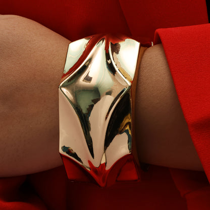 Gold Twist Openable Cuff Bangle