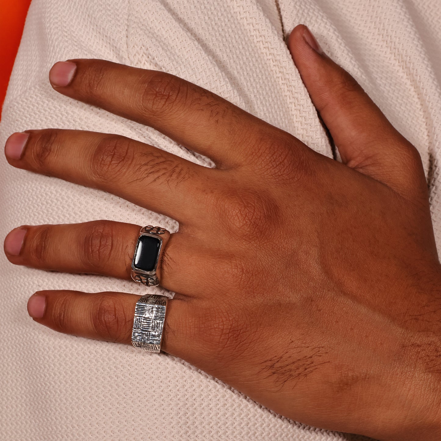 Onyx Block Men’s 92.5 Sterling Silver Ring