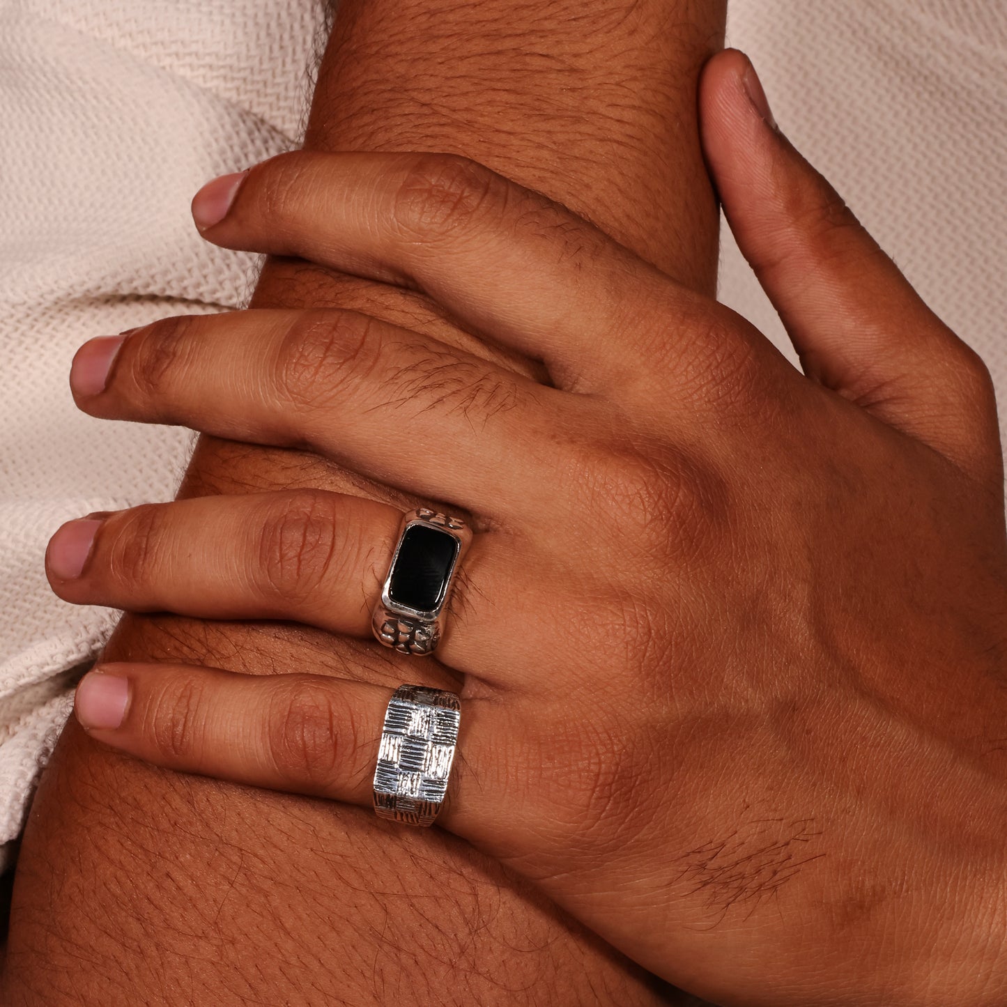 Onyx Block Men’s 92.5 Sterling Silver Ring