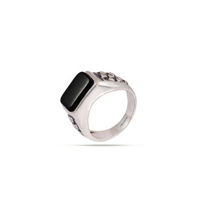 Onyx Block Men’s 92.5 Sterling Silver Ring