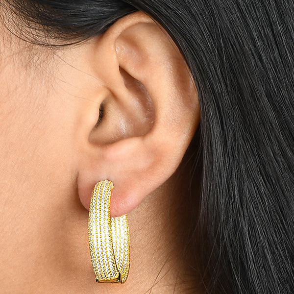 Studded Round Hoops (Water Resistance Premium Plating)