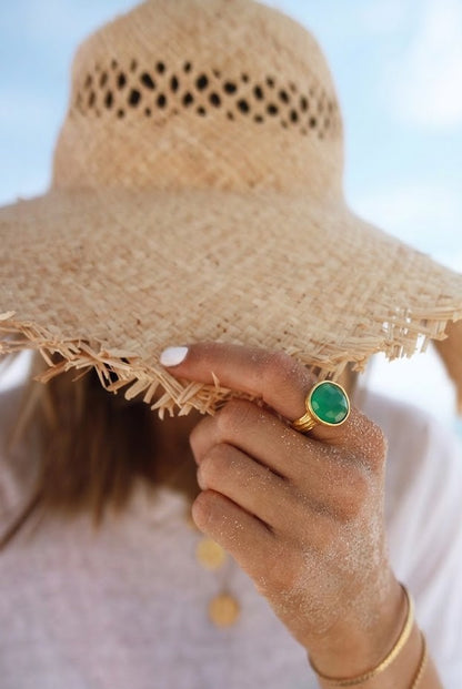 Green Onyx Bezel Ring