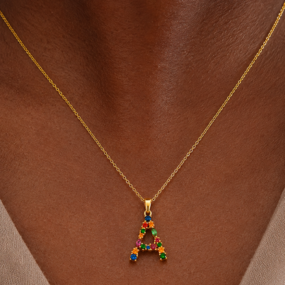 Multistone Alphabet Necklace
