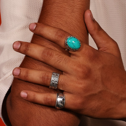 Bold Beadline 92.5 Sterling Silver Men’s Band