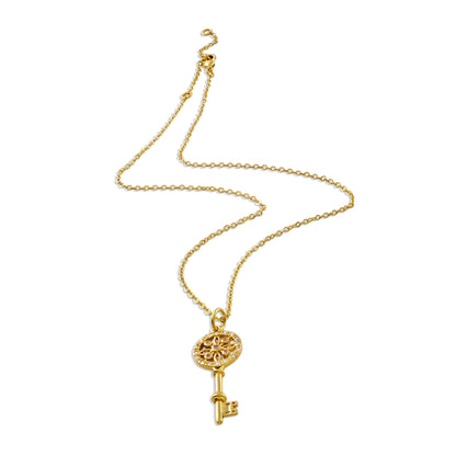 Key Pendant Necklace in 92.5 Sterling Silver