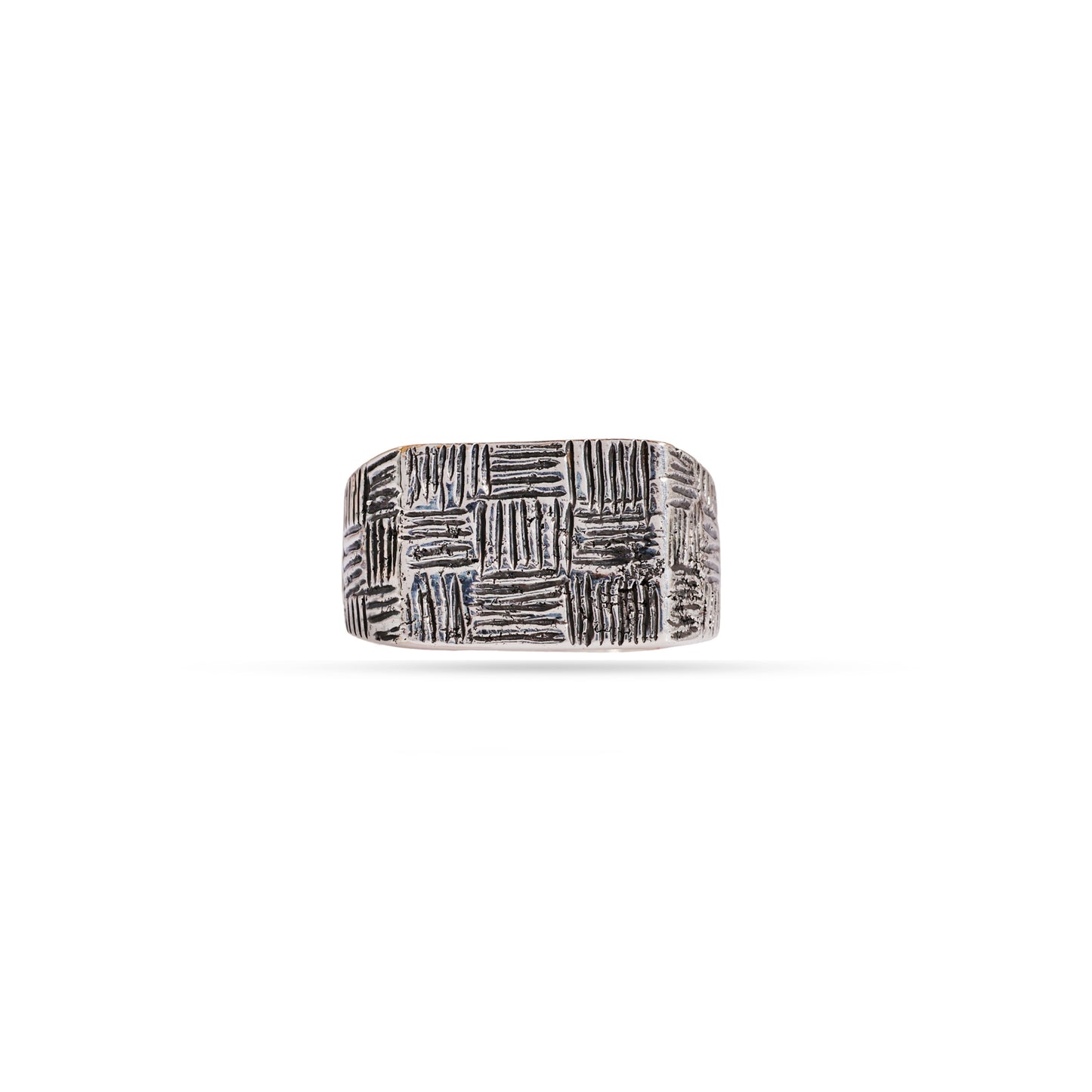 Grid Carve Men’s 92.5 Sterling Silver Ring