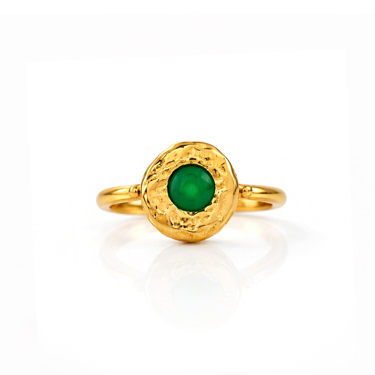 Green Onyx Medallion Ring