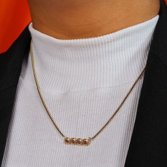 Ruby Row Necklace