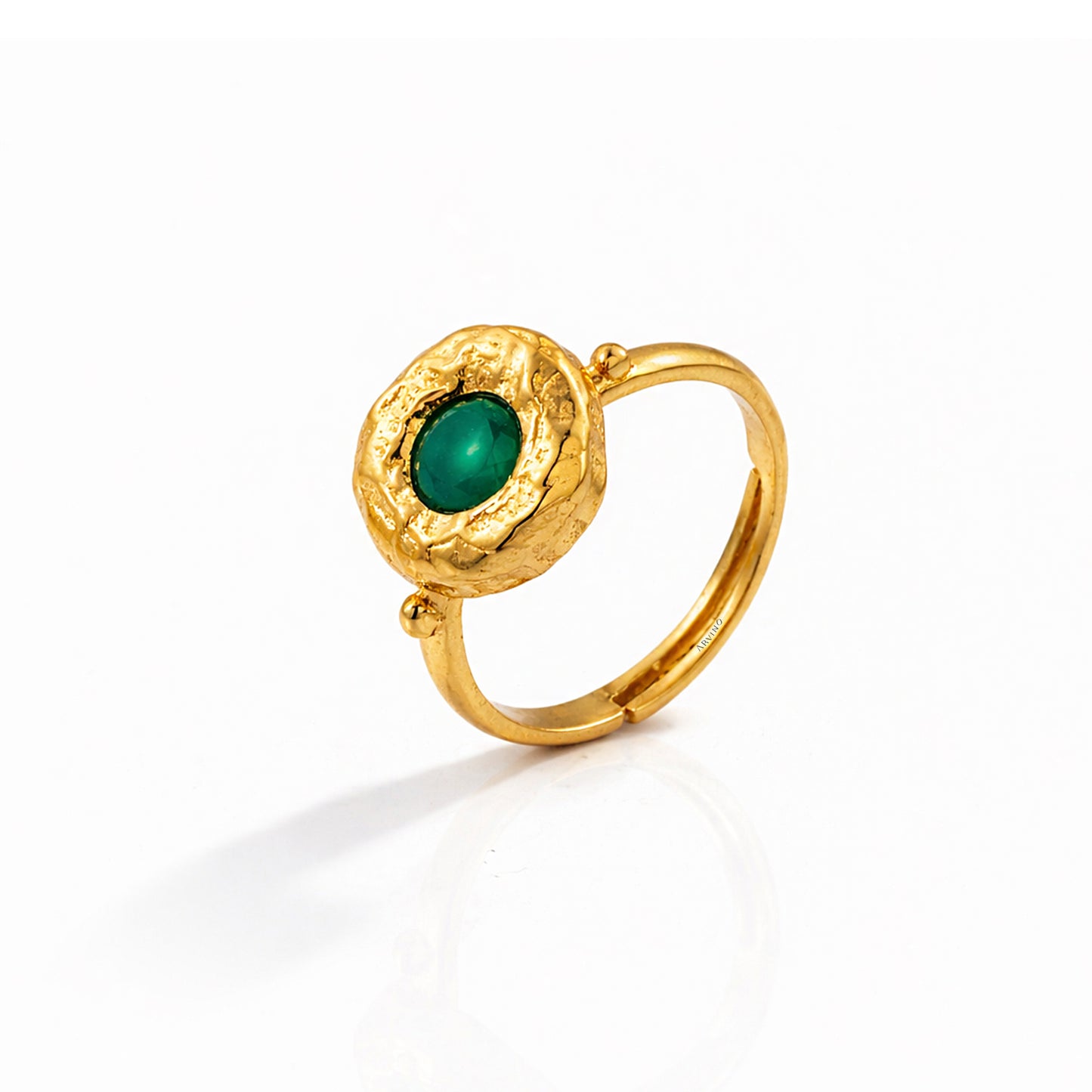 Green Onyx Medallion Ring