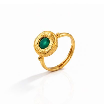 Green Onyx Medallion Ring