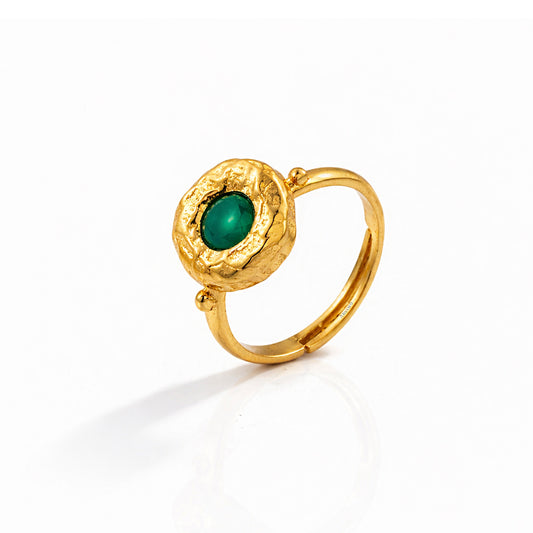 Green Onyx Medallion Ring
