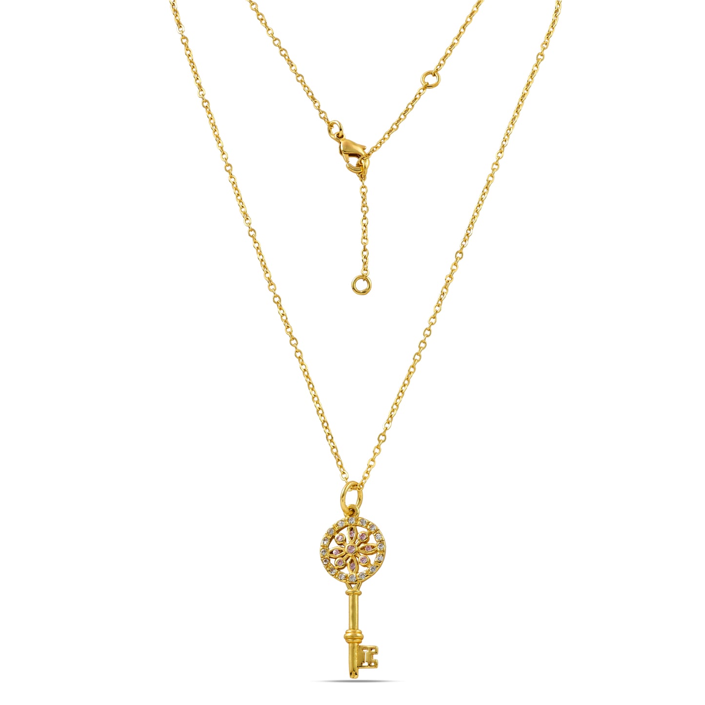 Key Pendant Necklace in 92.5 Sterling Silver