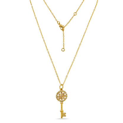 Key Pendant Necklace in 92.5 Sterling Silver