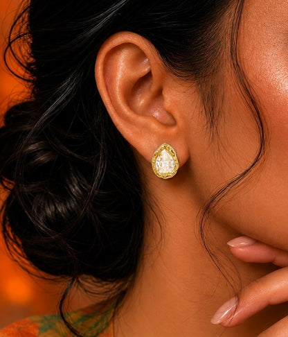 Teardrop Crystal Stud Earrings in 92.5 Sterling Silver