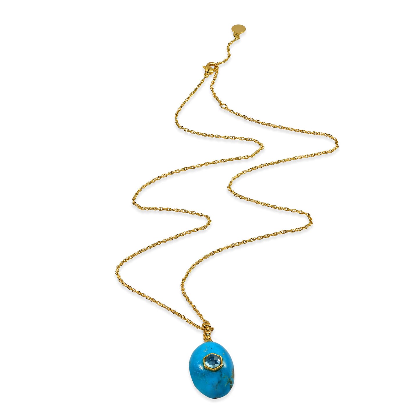 Turquoise, Blue Topaz & Sapphire Pendant Necklace
