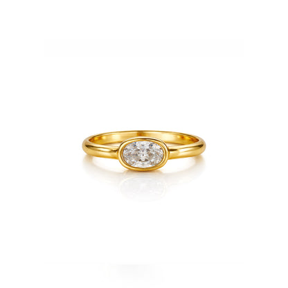 Crystal Drop 92.5 Sterling Silver Adjustable Ring