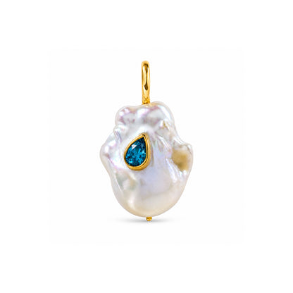 Baroque Pearl Topaz Charm