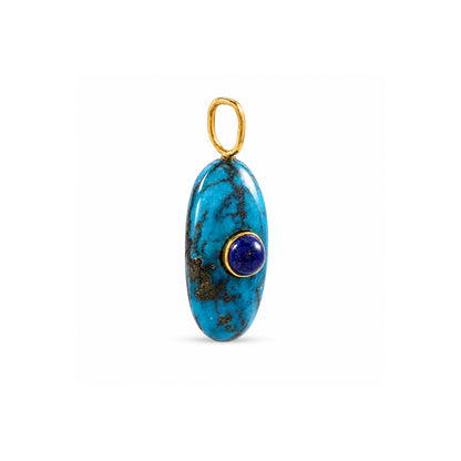 Turquoise Lapis Sculptural Charm