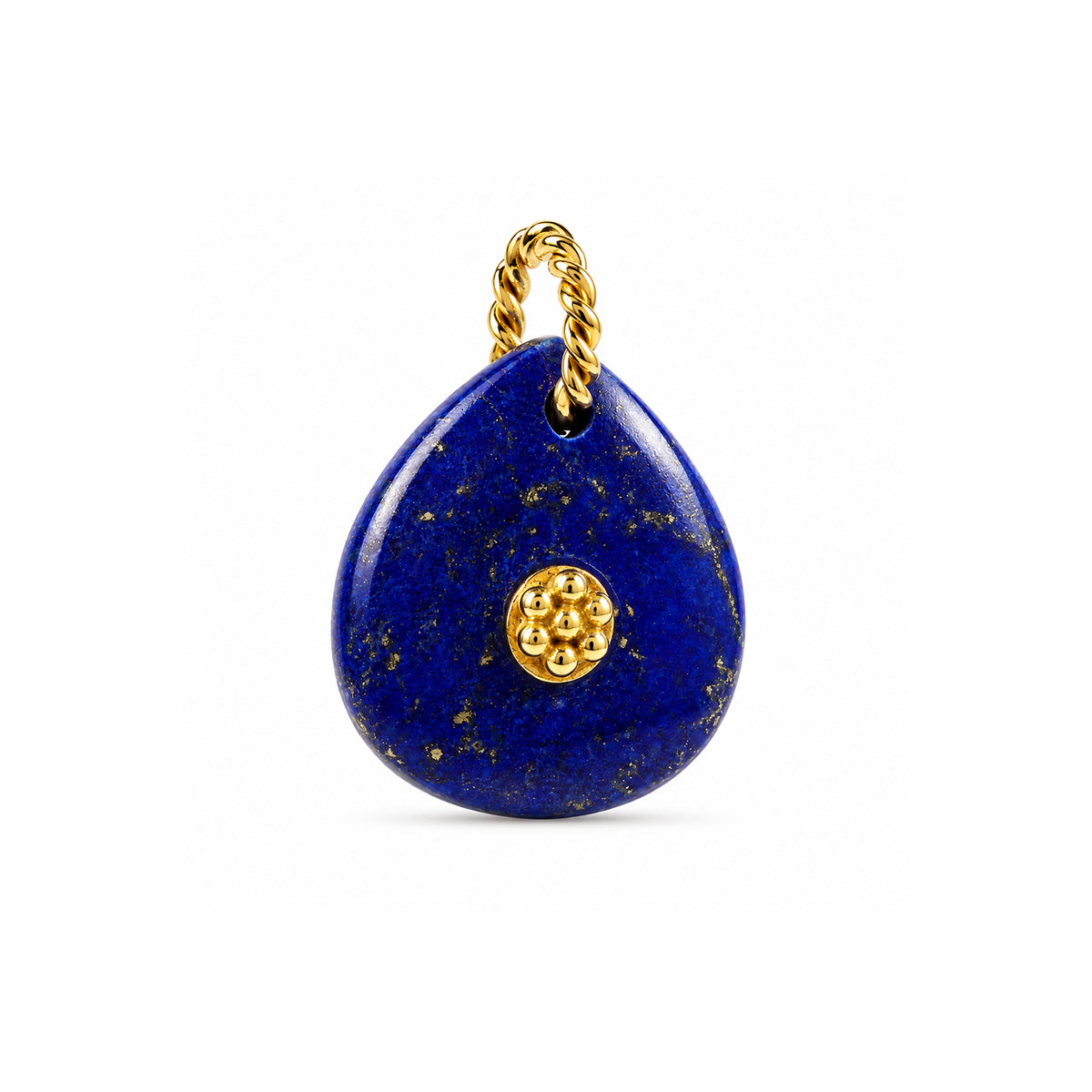 Lapis Sun Medallion Charm