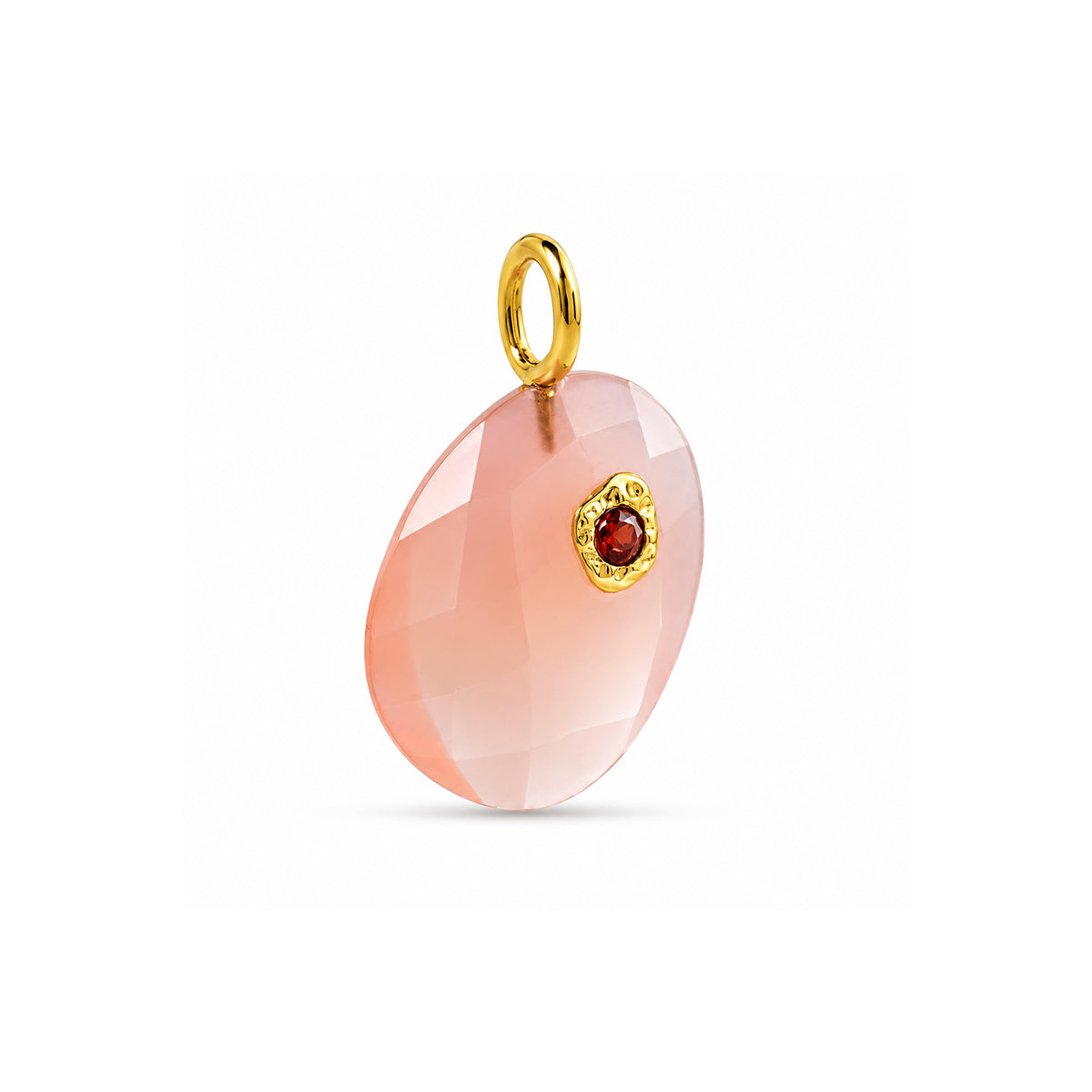 Rose Quartz Garnet Accent Charm