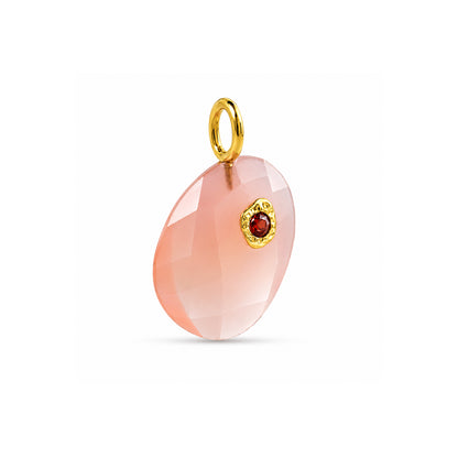 Rose Quartz Garnet Accent Charm