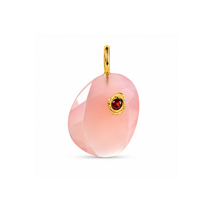 Rose Quartz Garnet Accent Charm