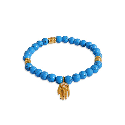 Turquoise Beaded Hamsa Bracelet