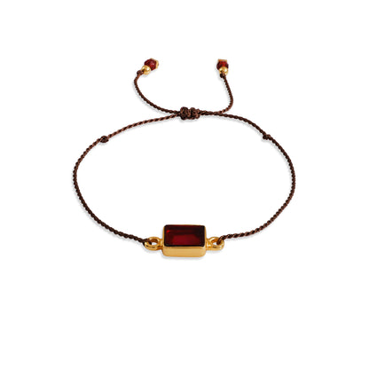 Crimson Stone Cord Bracelet