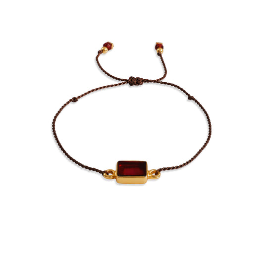 Crimson Stone Cord Bracelet