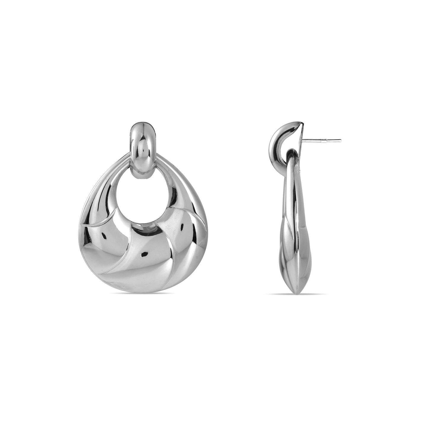 Silver Melt Loop Earrings