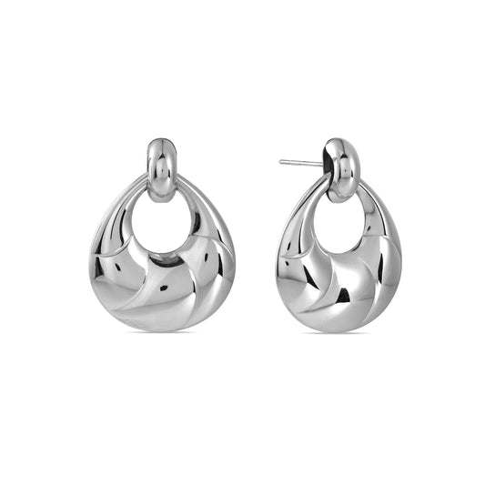 Silver Melt Loop Earrings
