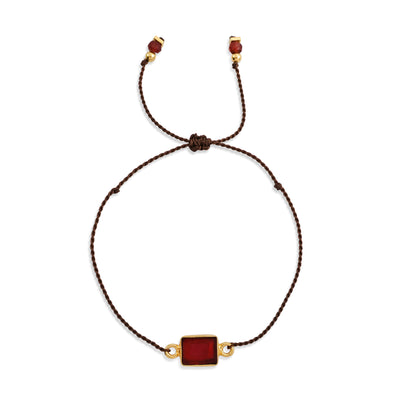 Crimson Stone Cord Bracelet