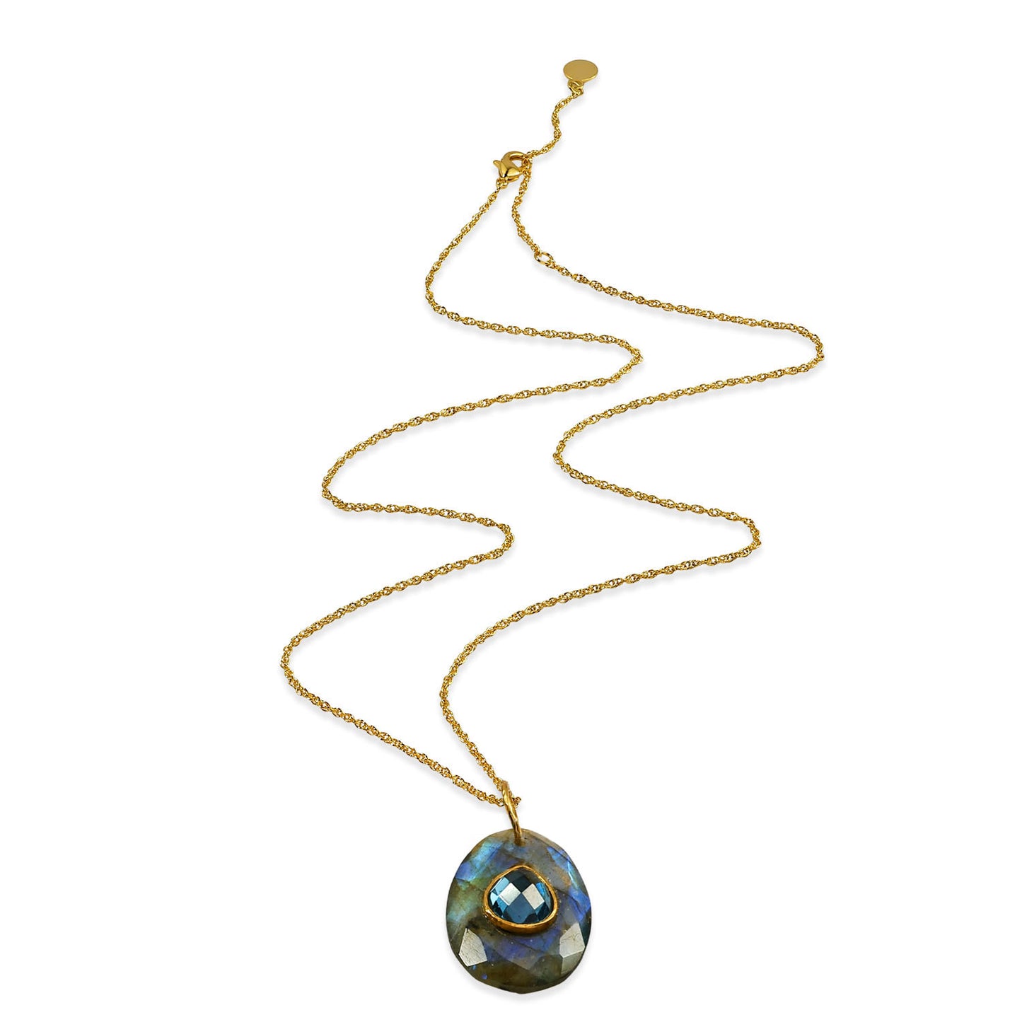 Labradorite & Blue Topaz Pendant Necklace