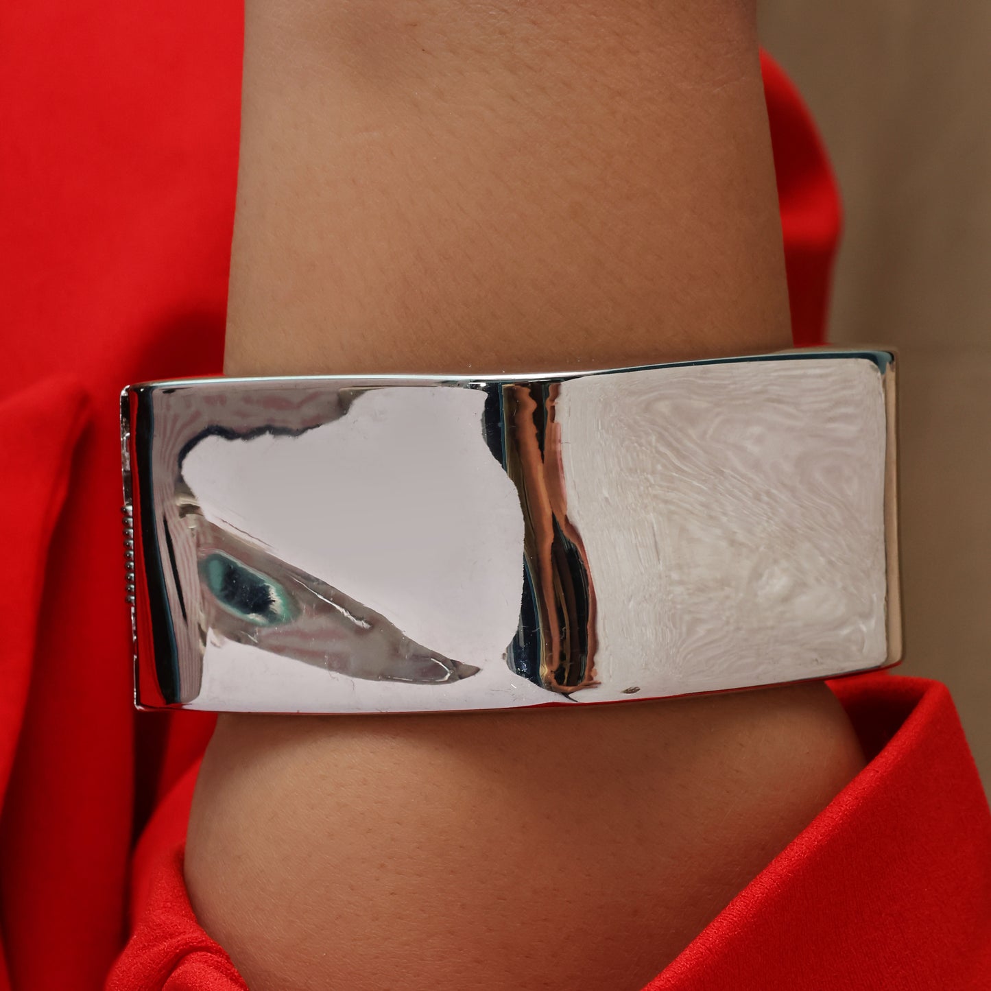 Silver Wave Openable Cuff Bangle