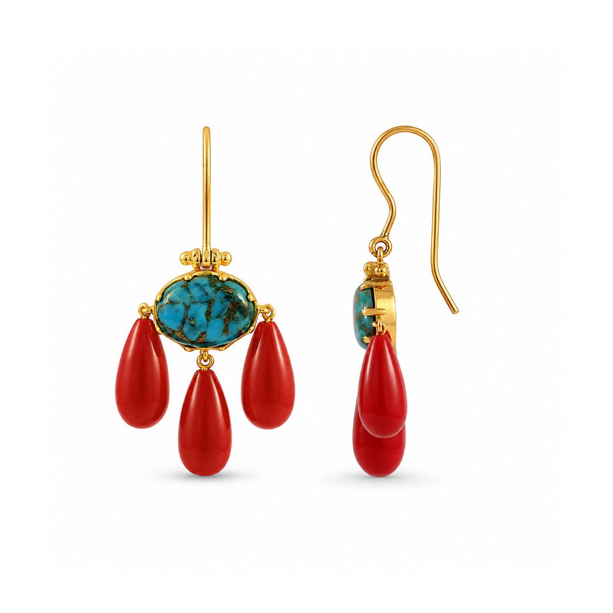 Red Beach Cascade Earrings