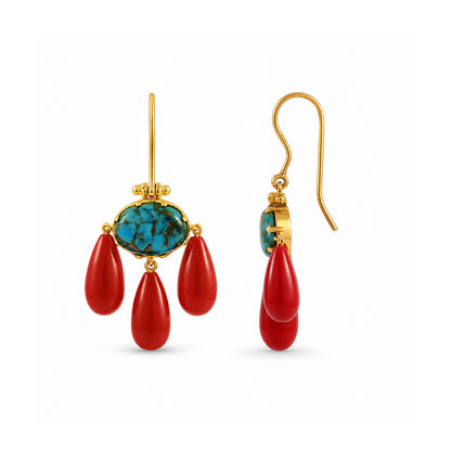 Red Beach Cascade Earrings