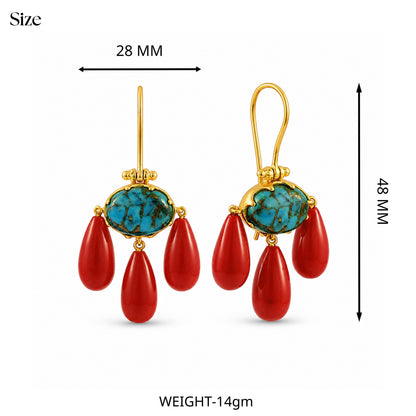 Red Beach Cascade Earrings